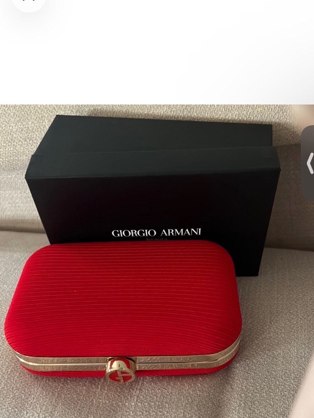 Giorgio Armani Red Clutch with Gold Hardware